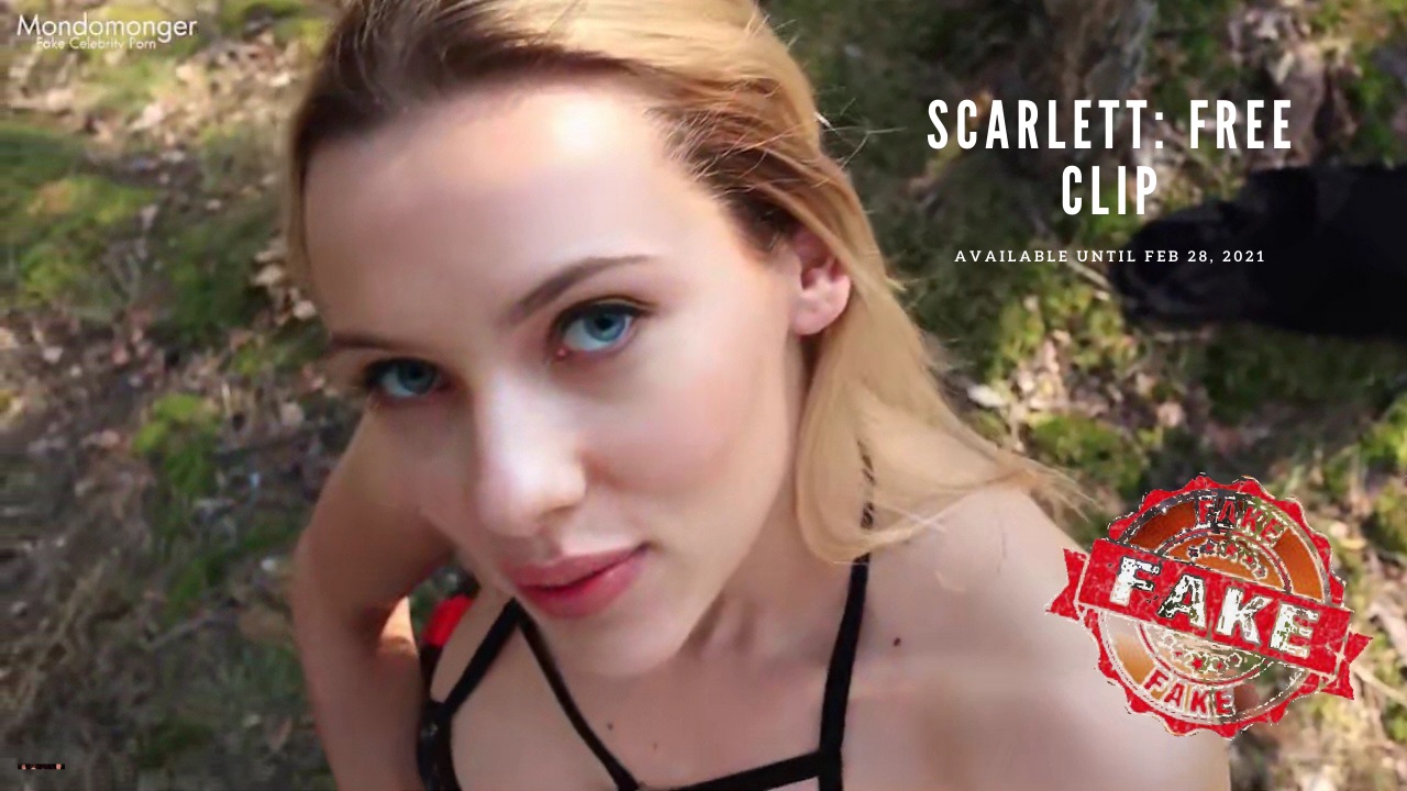 Scarlett Johansson:  LuxGirl Forest Blowjob and Swallow  (Free Download)