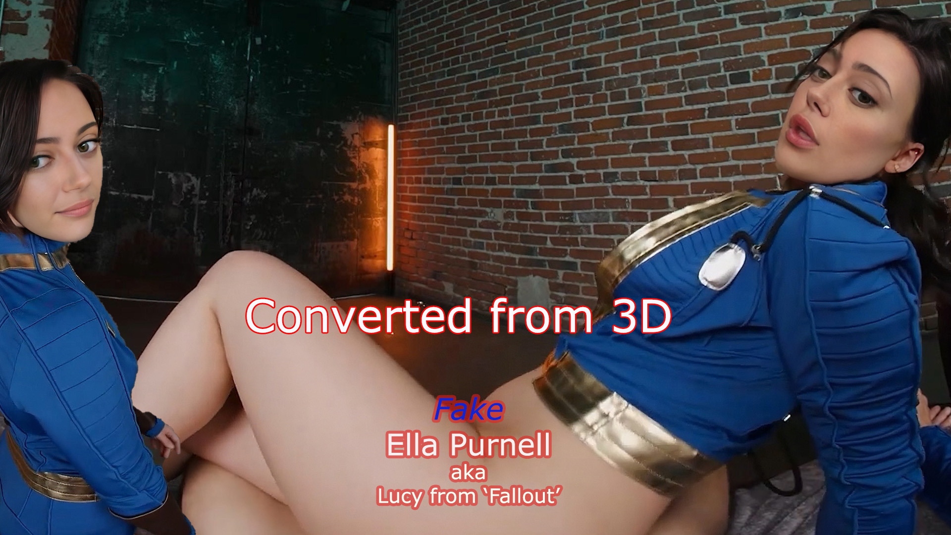 Fake Ella Purnell aka Lucy'Fallout' / converted 2D from VR / Free Download