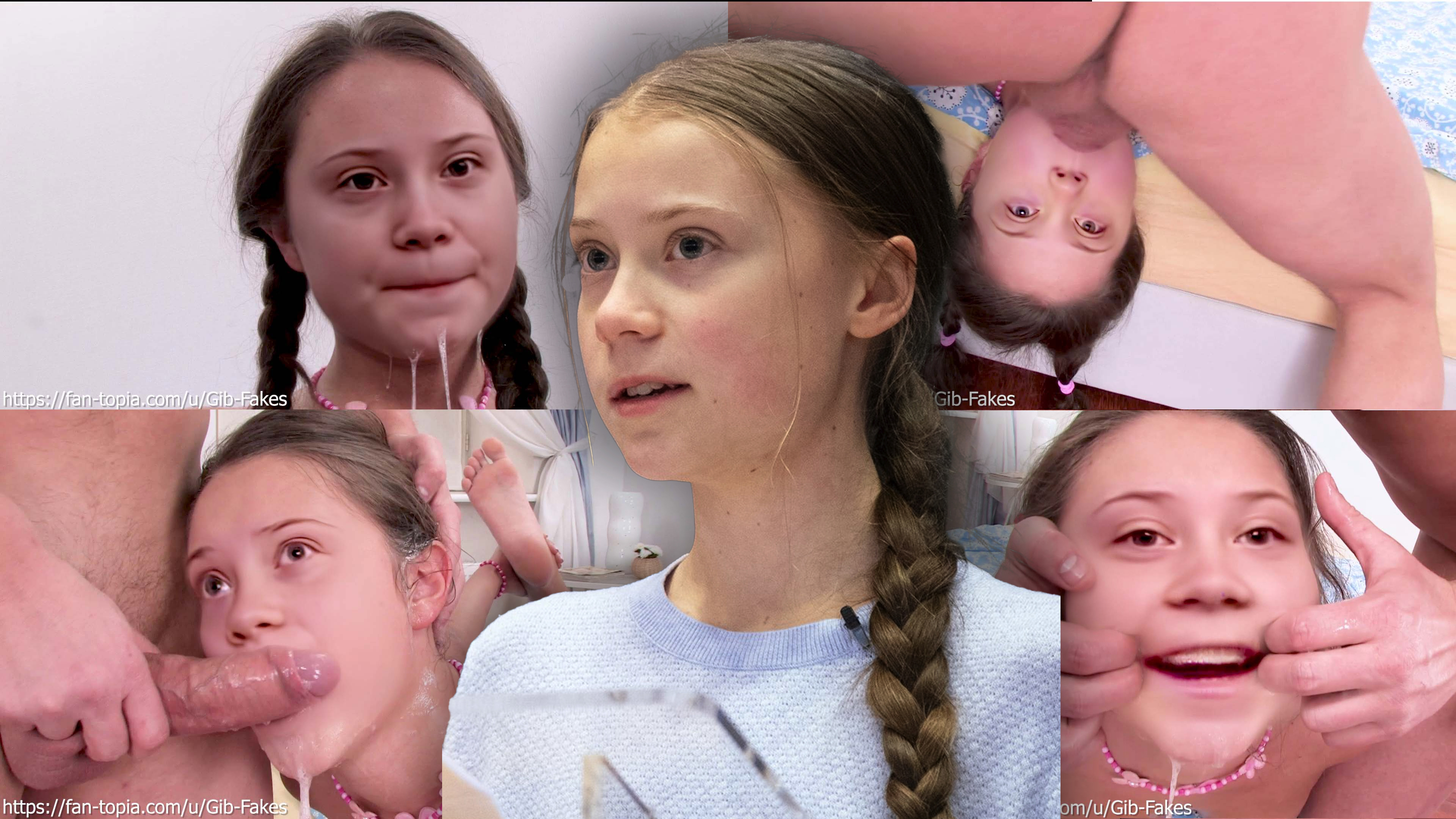 Greta Thunberg Brutal Facefucking - She Can Hardly Breath