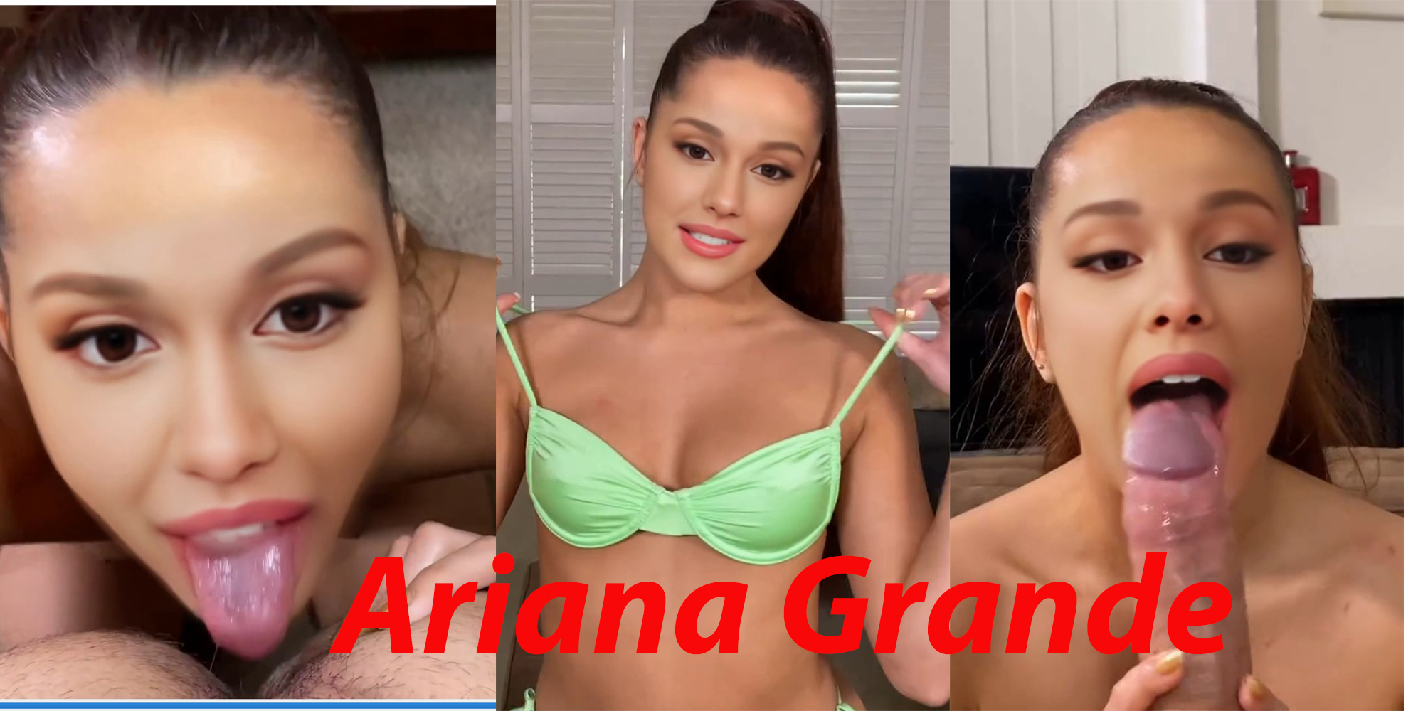 Ariana Grande meets new people by making rimjob and blowjobs (full version)